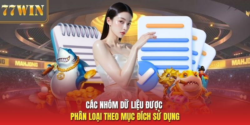 Các nhóm dữ liệu được phân loại theo mục đích sử dụng