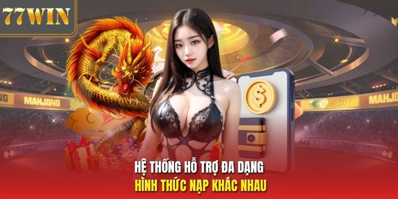 Hệ thống hỗ trợ đa dạng hình thức nạp khác nhau